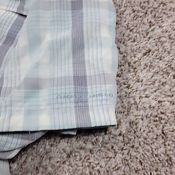 Columbia Shirt Mens XL Gray Blue Plaid Button Up Poly Modal Outdoors Hiking - Picture 6 of 8